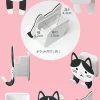 [日本限定] 可愛的動物圖案帶口袋壁式儲物櫃 黏性鉤袋 吸附鉤、牆壁收納、配件收納、牙刷架、眼鏡架、盥洗室、浴室、四肢可彎曲、可以弄濕、貓、兔子、刺猬、貓頭鷹、熊貓、 柴犬