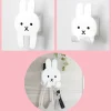 [日本限定] 可愛的動物圖案帶口袋壁式儲物櫃 黏性鉤袋 吸附鉤、牆壁收納、配件收納、牙刷架、眼鏡架、盥洗室、浴室、四肢可彎曲、可以弄濕、貓、兔子、刺猬、貓頭鷹、熊貓、 柴犬