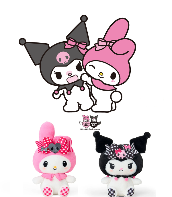 Sanrio My Melody 50th × Kuromi 20th S絨毛玩偶 美樂蒂/酷洛米